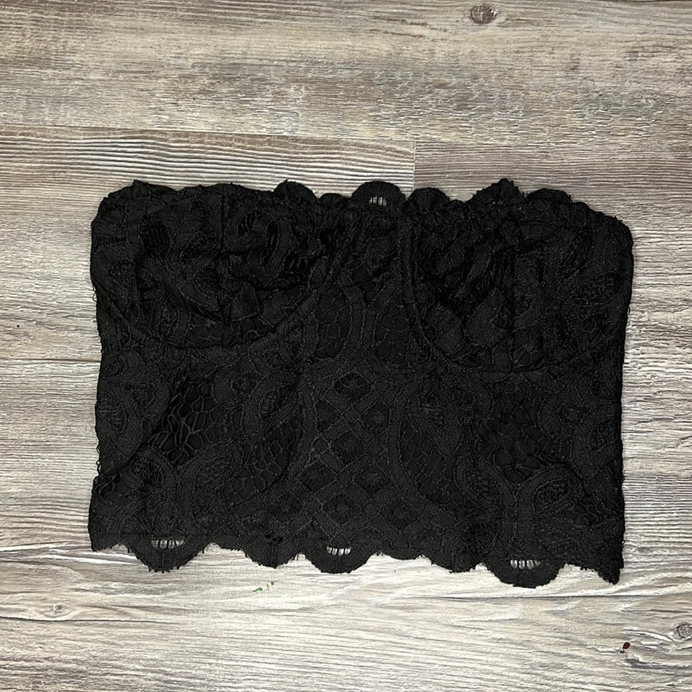 Black free people strapless Bralette